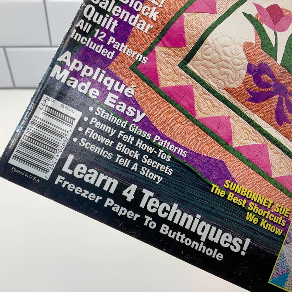 Applique Quilts Magazine #46 2004 15 Projects Sunbonnet Sue Calendar Quilt - Picture 3 of 6